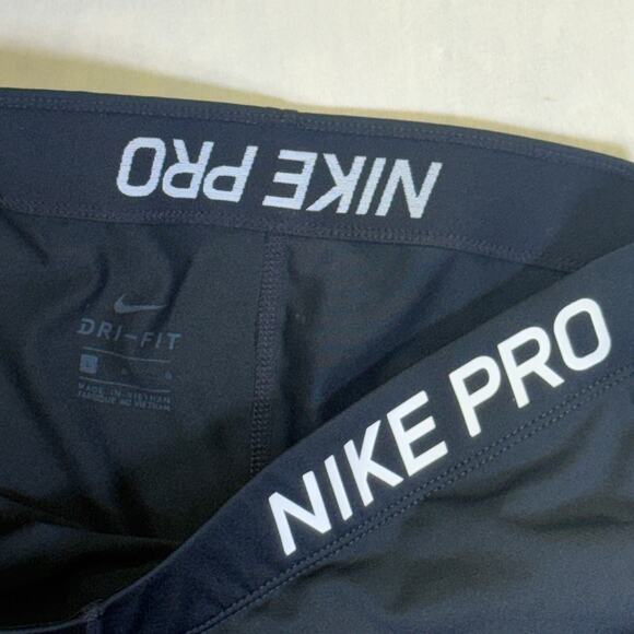 nike pro women's dri-fit black training compresion biker shorts size L - Picture 10 of 14